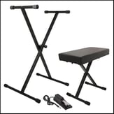 Keyboard Stand, Bench Pak with Heavy Gauage Sustain Pedal